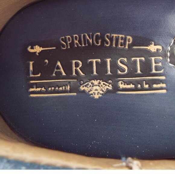 Spring Step L'Artiste Burbank Blue Floral Leather Clogs Size 40 - Picture 10 of 10